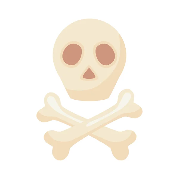Skull Bones Crossed Icon — Vettoriale Stock