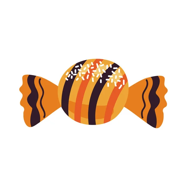 Halloween Orange Sweet Candy Icon — Vetor de Stock