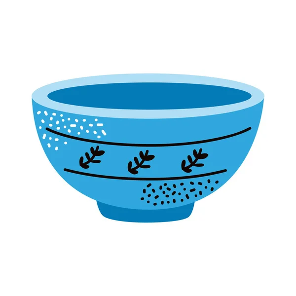 Blue Bowl Kitchen Utensil Icon — Archivo Imágenes Vectoriales