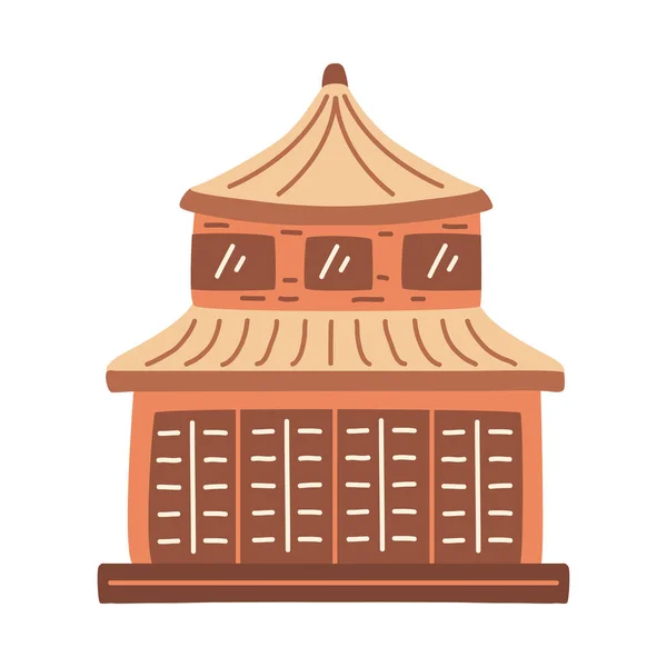 Orange Korean Building Facade Icon — Stock vektor