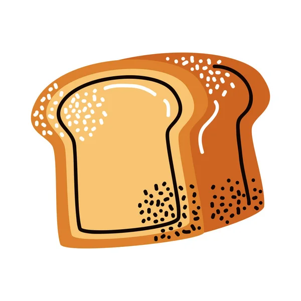 Leckeres Brot Essen Bäckerei Ikone — Stockvektor