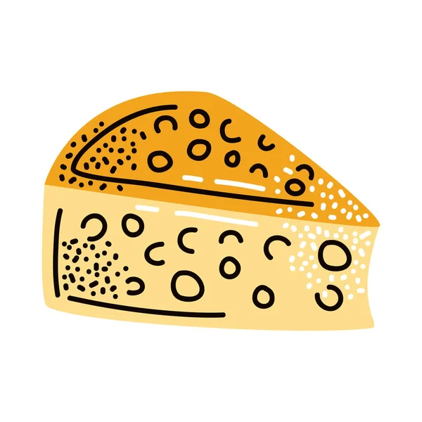 Cheese Dairy Product Isolated Icon — Vetor de Stock