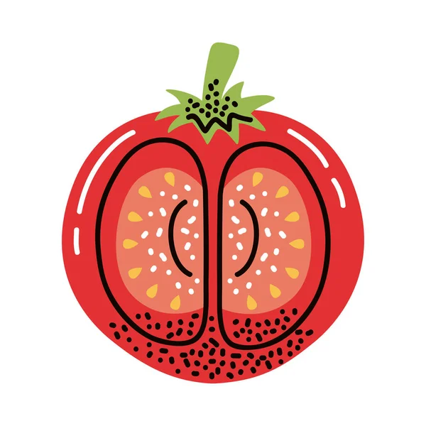 Tomato Half Vegetable Healthy Food Icon — 스톡 벡터