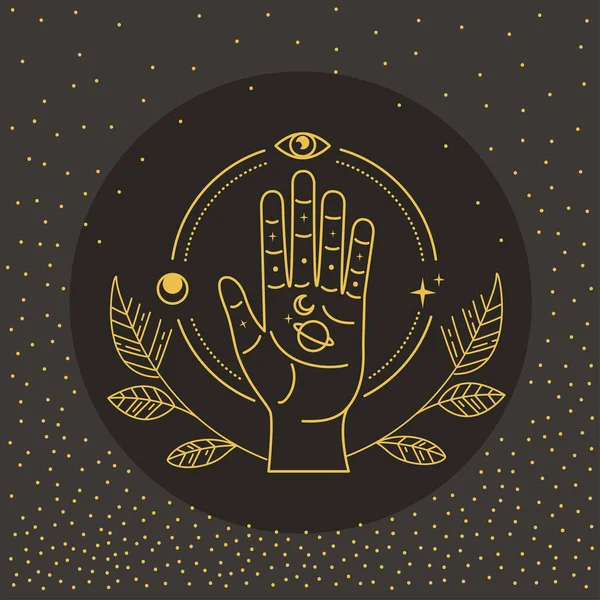 Hand Astrology Symbol Poster — 스톡 벡터