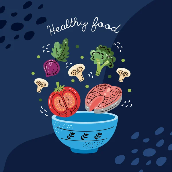 Healthy Food Bowl Poster — ストックベクタ