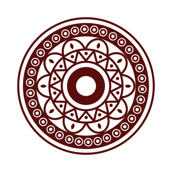 Brown Mandala Decoration Ethnic Icon — Stockvector