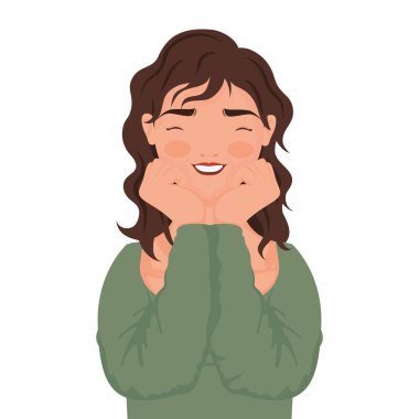 Gülümseyen mutlu bir kadın.