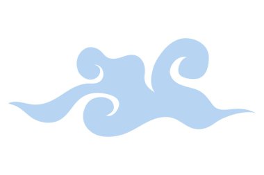 blue cloud asian style icon