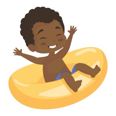 afro boy in float character