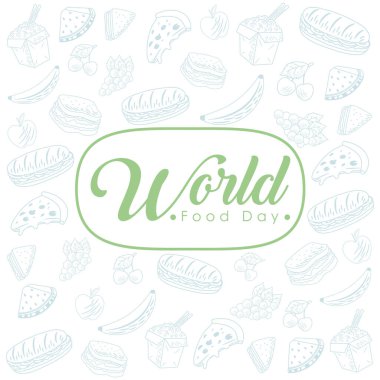 world food day lettering in pattern