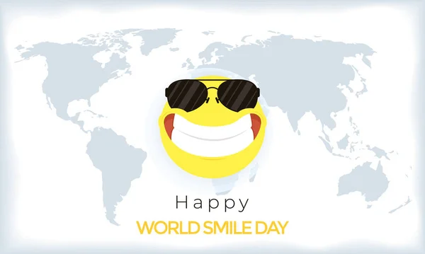 World Smile Day Poster Emoji — Archivo Imágenes Vectoriales
