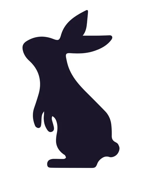 Rabbit Black Silhouette Style Icon — Stock Vector