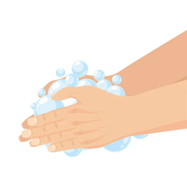 Hands Washing Foam Scene — Vector de stock