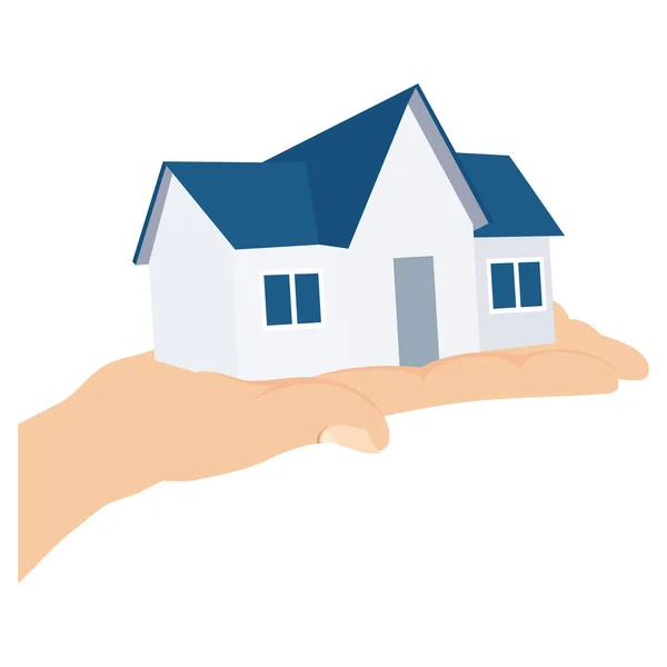 Hand House Real Estate Icon — Stock Vector