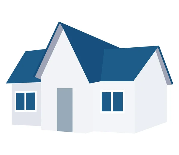 House Roof Blue Icon — Vetor de Stock