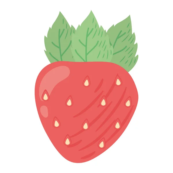 新鮮なイチゴフルーツの健康的なアイコン — ストックベクタ