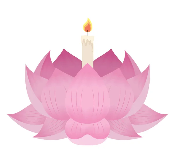 Pink Lotus Flower Loy Krathong Decoration — Vetor de Stock