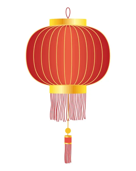 Circular Asian Lamp Hanging Icon — Stock Vector