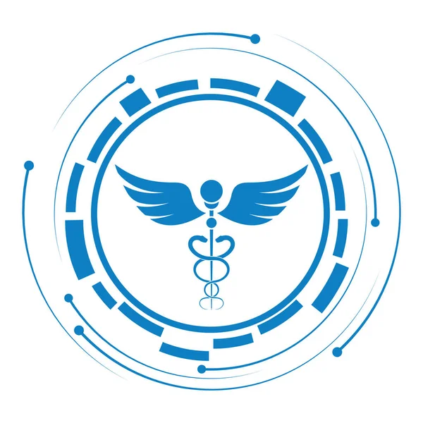 Caduceus Symbol Target Icon — Stock Vector