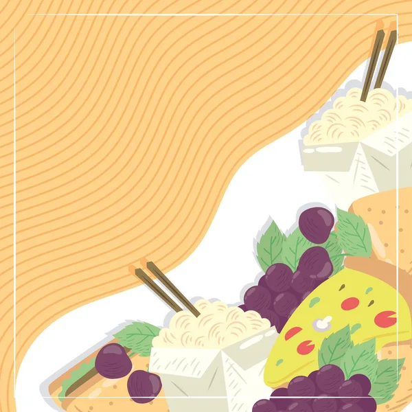 Nutritive Food Ingredients Frame Icons — 图库矢量图片