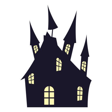 halloween dark castle facade icon