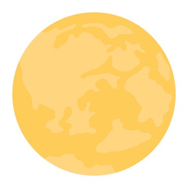 yellow full moon night icon