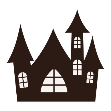 halloween dark castle facade icon