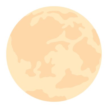 yellow color full moon night icon