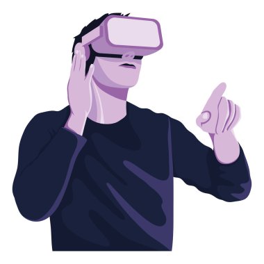 young man wearing mask technology