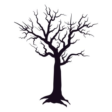 dry tree silhouette style icon