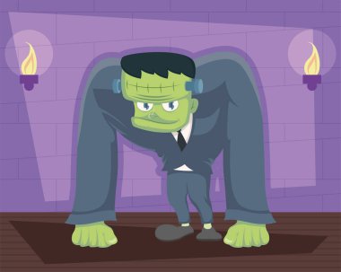 halloween frankenstein in room scene