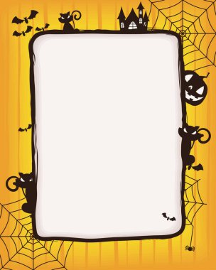halloween invitation card with frame