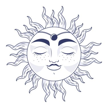 astrology sun retro style icon