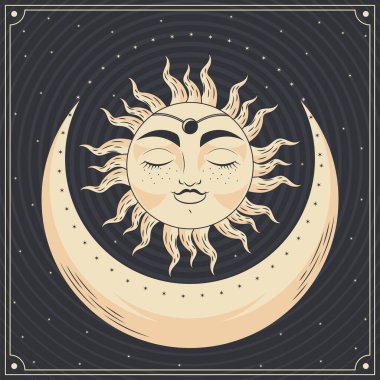 sun and crescent moon icon