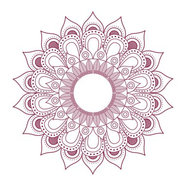 mandala red color ethnicity icon