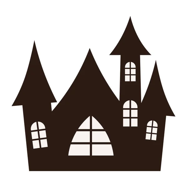 Halloween Dark Castle Facade Icon — Stockvektor