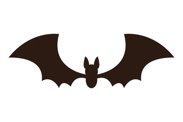 Halloween Bat Flying Silhouette Style — Stock Vector