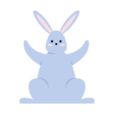 cute rabbit celebrating happy character