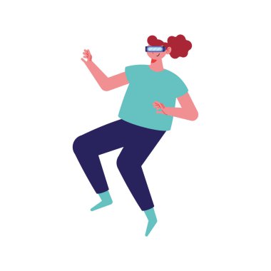 girl using metaverse mask character