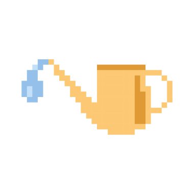 watering pixel art style icon