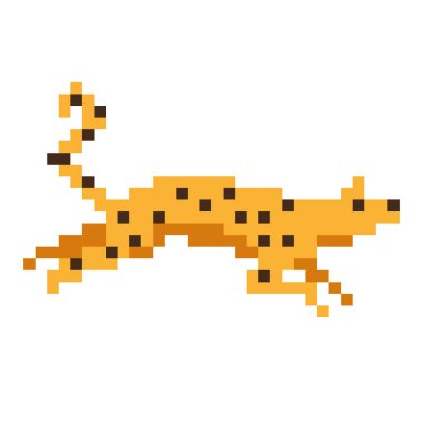 leopard pixel art style icon