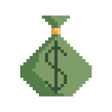 money bag pixel art style icon
