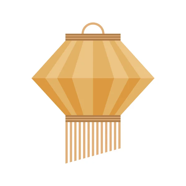 Golden Asian Lamp Hanging Icon - Stok Vektor