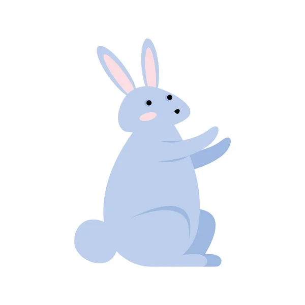 Cute Rabbit Seated Position Character — Archivo Imágenes Vectoriales