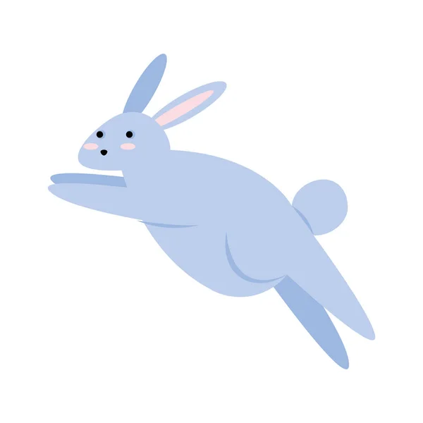 Lindo Conejo Saltar Carácter Animal — Vector de stock