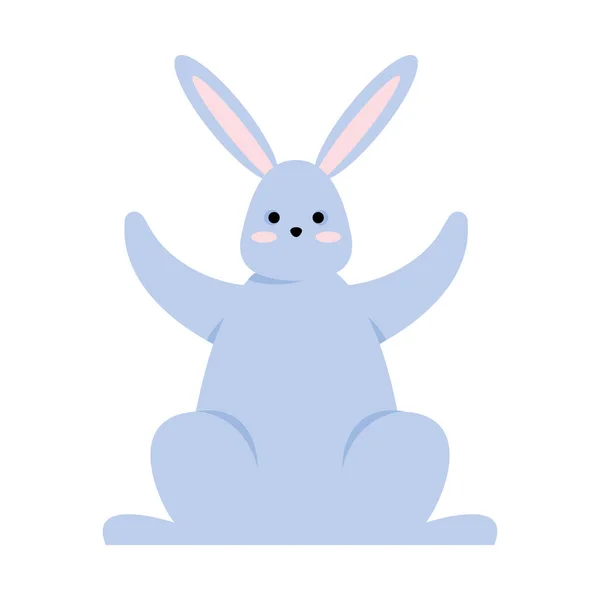Cute Rabbit Celebrating Happy Character — 스톡 벡터