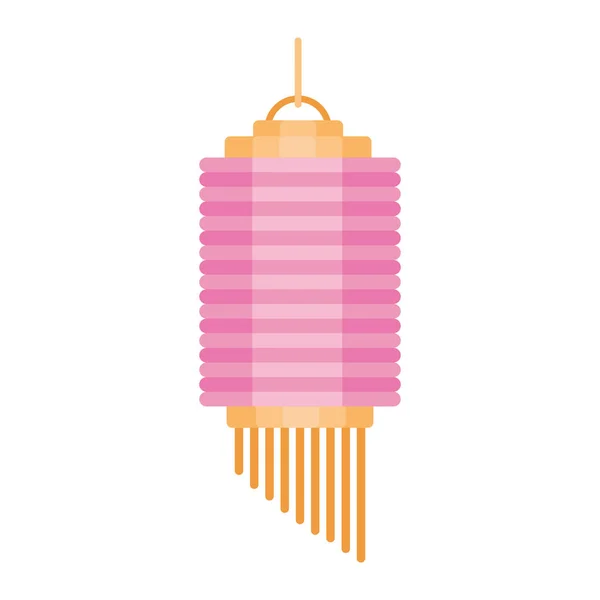 Pink Asian Lamp Hanging Icon — Stockvektor