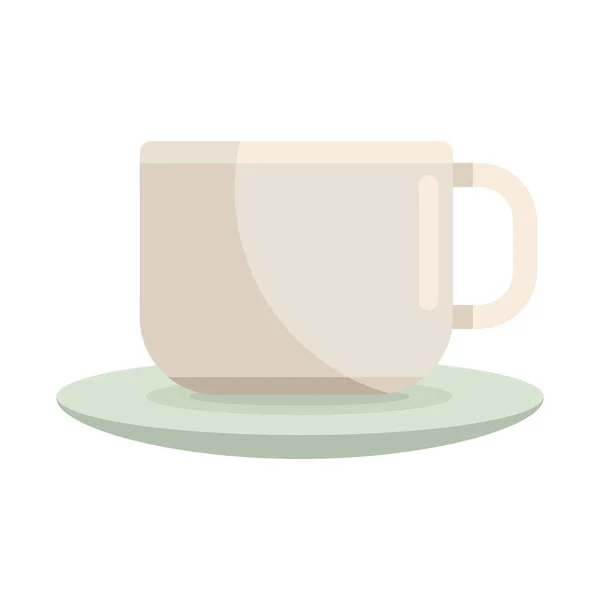 Ceramic Cup Dish Icon — Vettoriale Stock