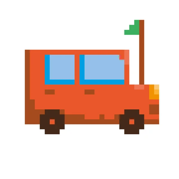 Car Pixel Art Style Icon — Vetor de Stock