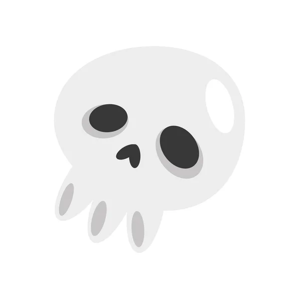 Halloween Skull Head Comic Icon — Vector de stock